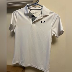 Boys white golf polo.